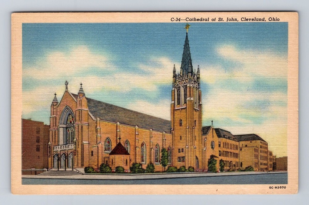 Cleveland OH-Ohio, Cathedral Of St John, Religion, Antique, Vintage Postcard