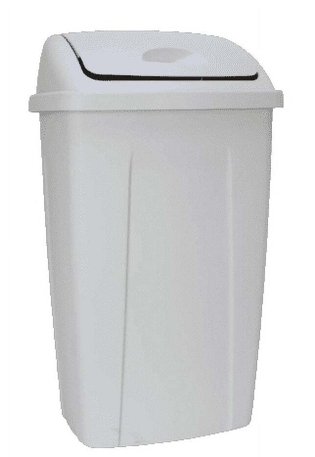 Bote de basura Mainstays de 13 galones, bote de basura de cocina con tapa giratoria de plástico, gris