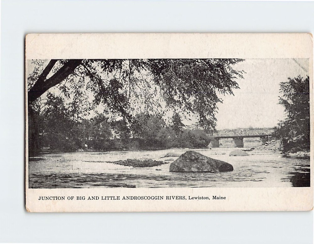 Postcard Junction Of Big And Little Androscoggin Rivers Lewiston Maine USA