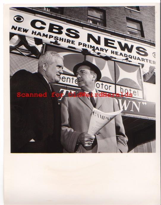 WALTER CRONKITE 1964 CBS TV NEWS PHOTO #1 Bill Leonard PRIMARY ELECTION New Hamp