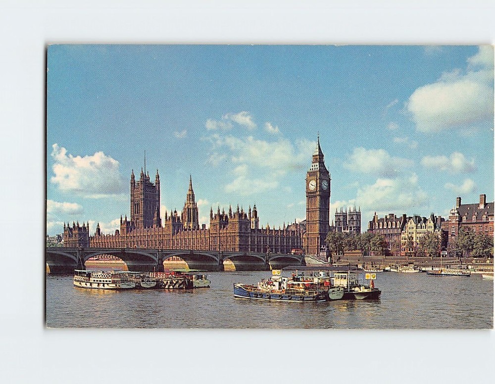 Postcard Houses of Parliament London England
