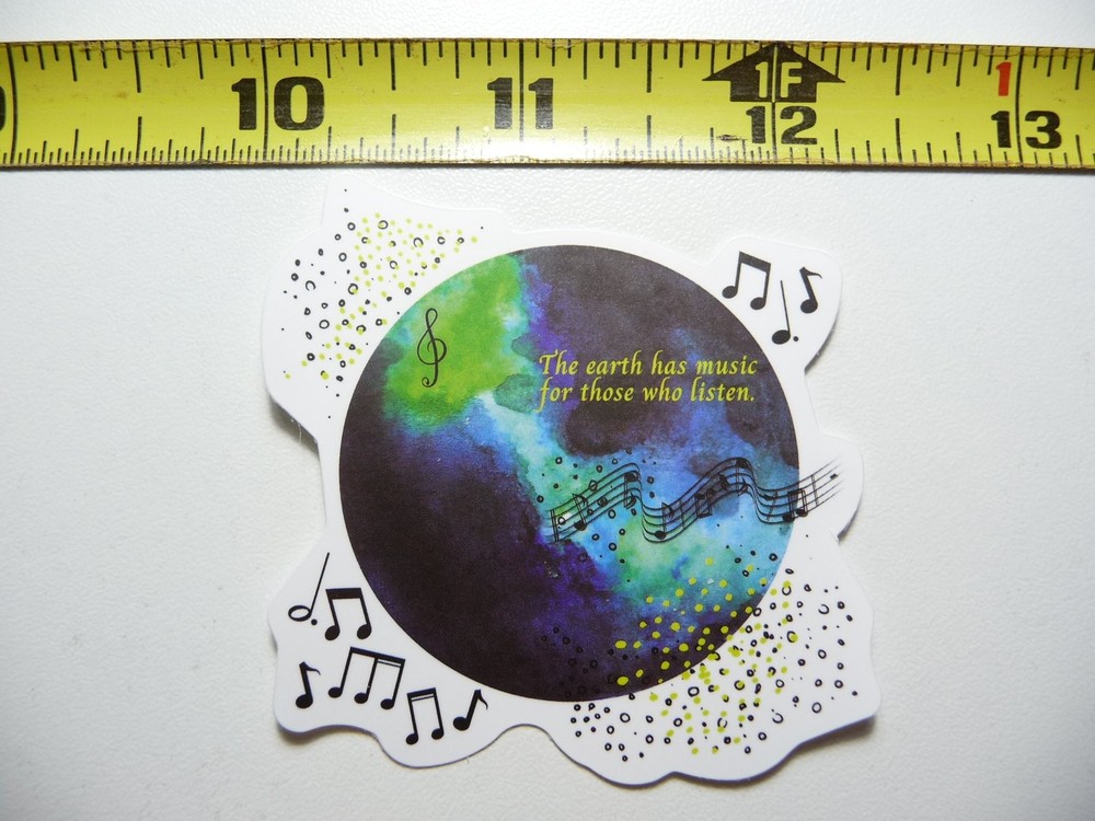 Earth Music Notes Sticker Decal for Musicians and Bands