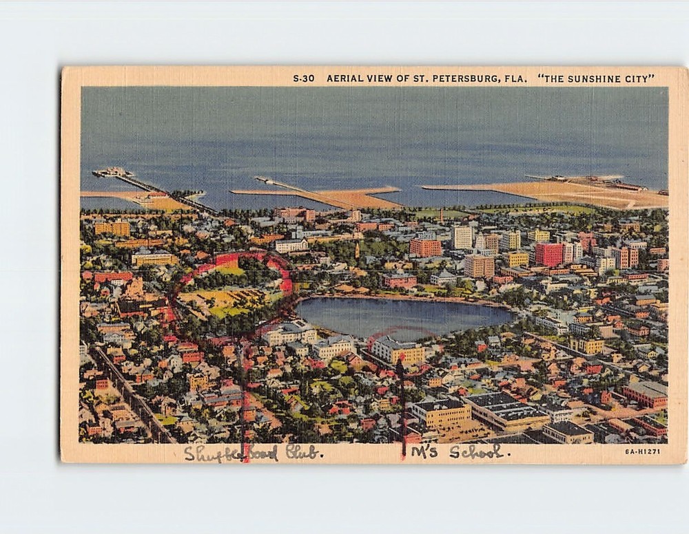 Postcard Aerial View of St. Petersburg Florida USA