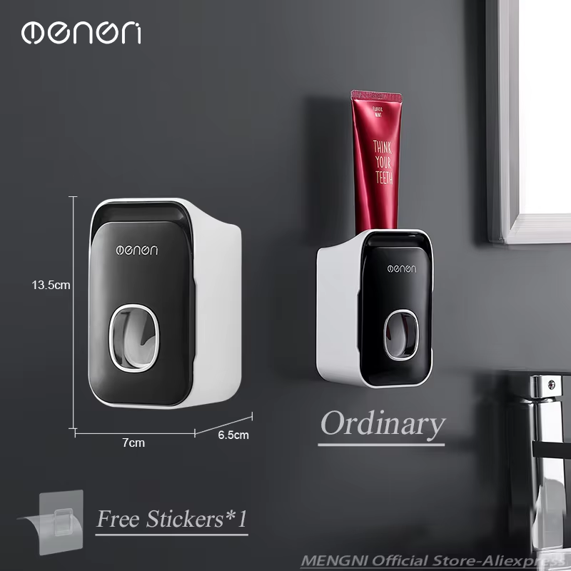 Automatic Toothpaste Dispenser Wall-Mounted Bathroom Toothpaste Squeezer Punch-F