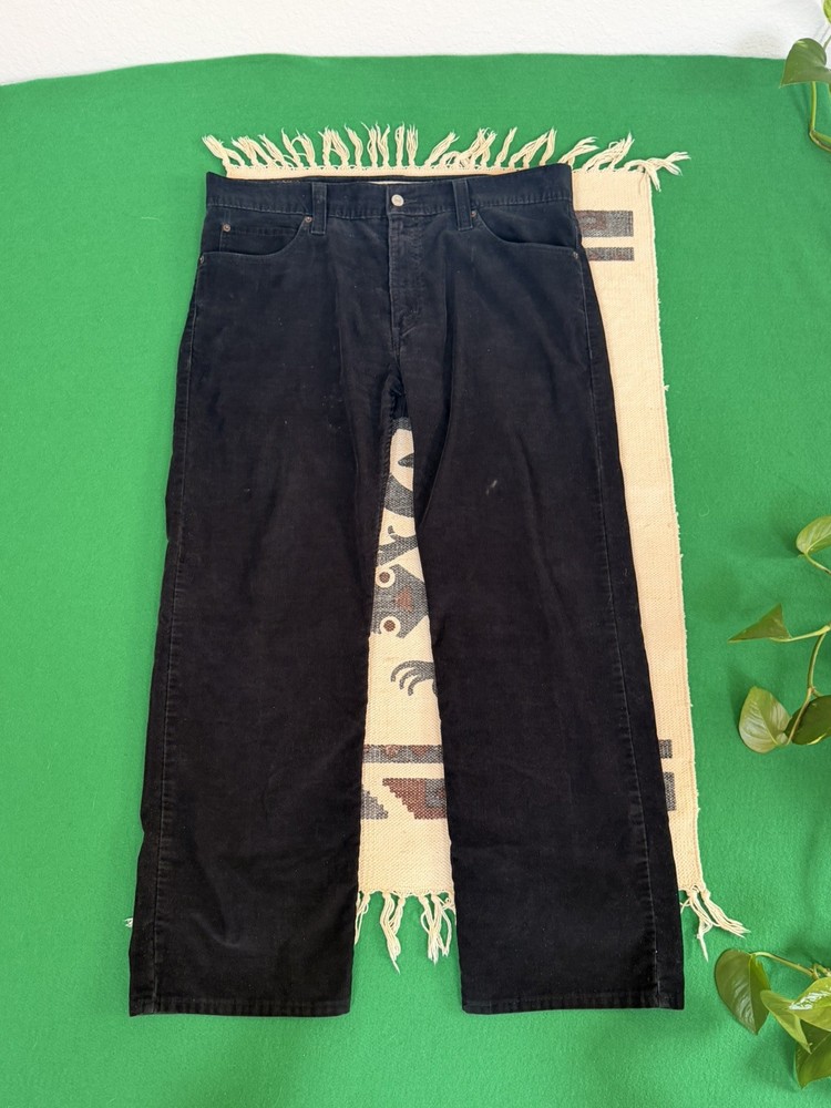 Levis Pants Mens 38x30 Black 549 Low Loose Corduroy Straight Leg 5 Pocket Casual