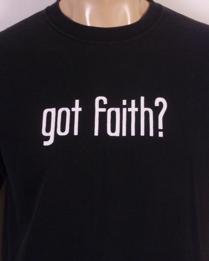 vintage 90s 00s Y2K religious Got Faith? T-Shirt Christian Jesus Xian SZ M