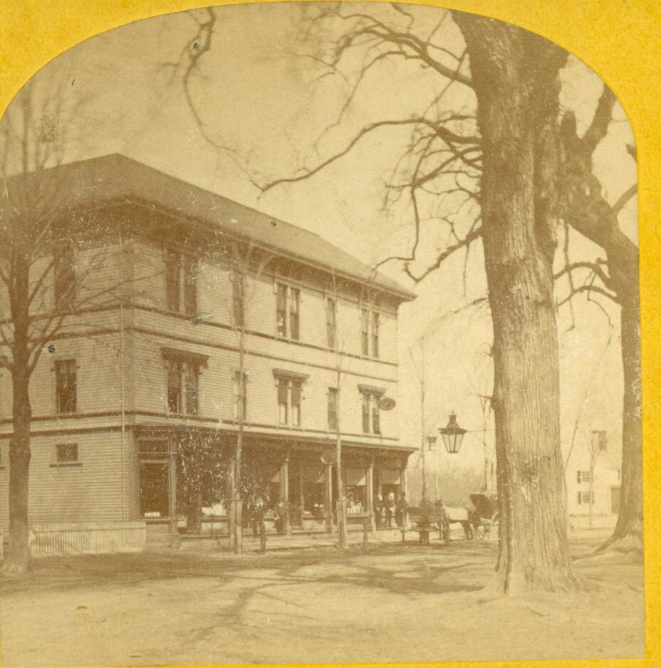 B7043~ MASSACHUSETTS - Nobscot Block South Framingham City 1860s/70s Stereoview