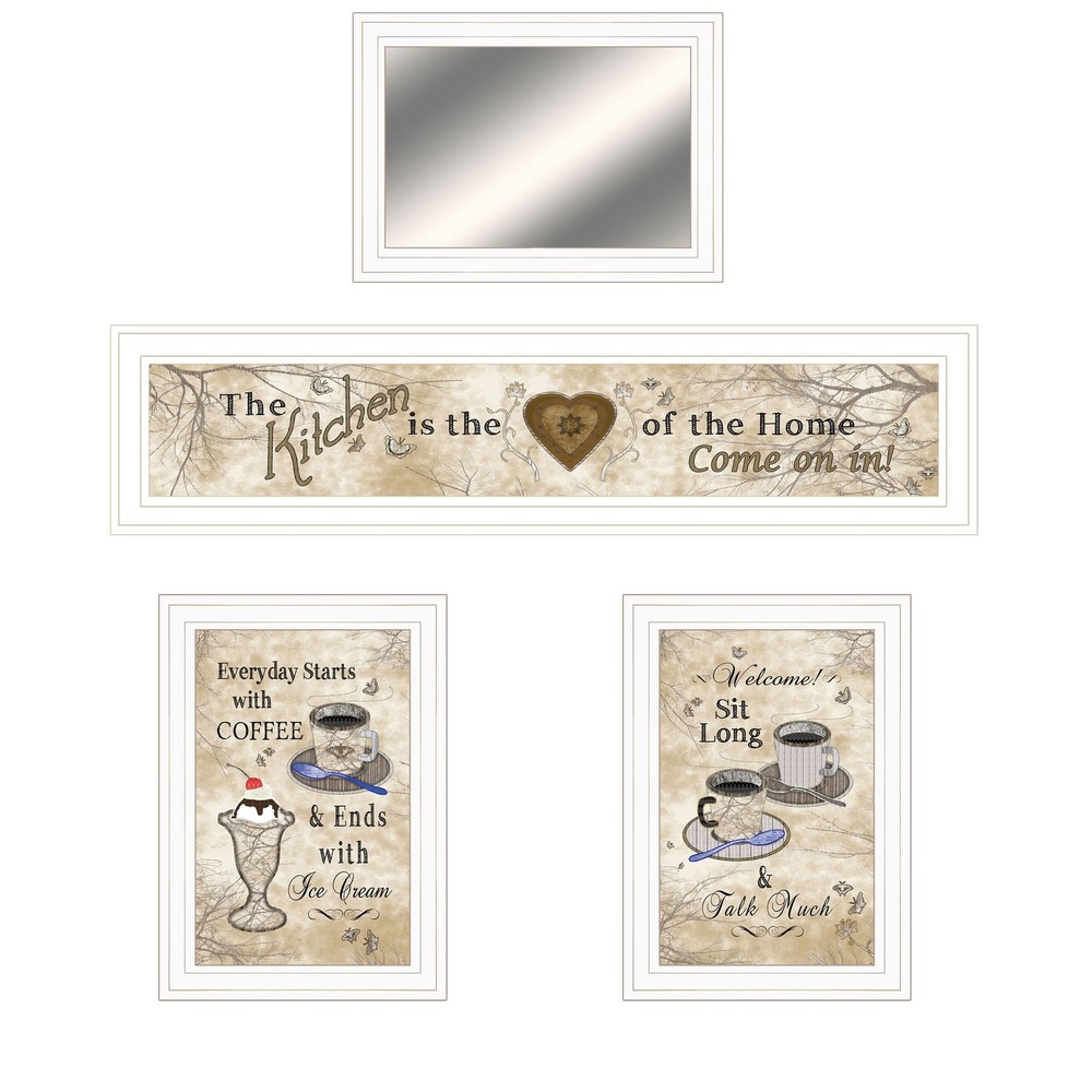 TrendyDecor4U Farmhouse Nature Love Kitchen Framed Brown Mini Wall Decor