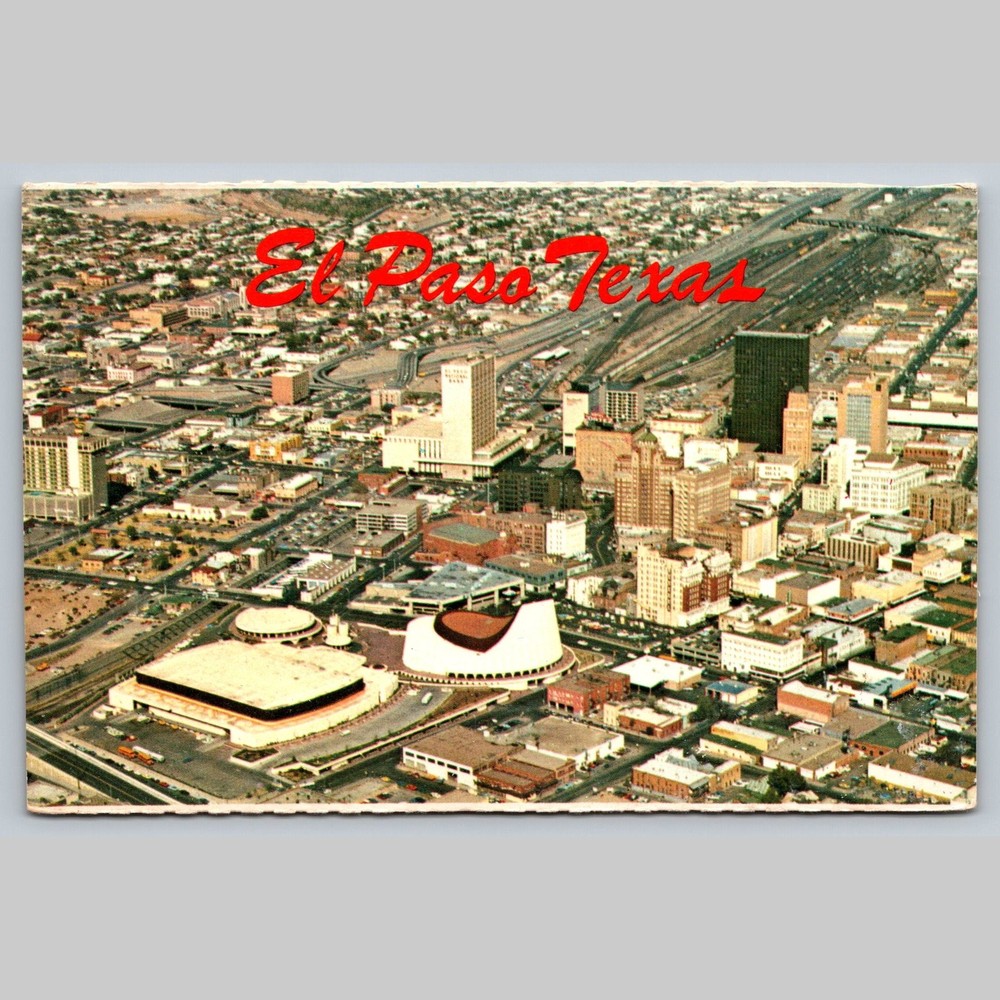 Postcard El Paso Texas Aerial View Cityscape Tourism