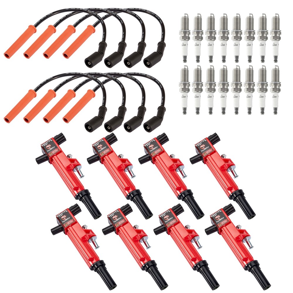 8 Ignition Coils & 16 Spark Plugs & 8 Wires for Dodge Ram 1500 4.7L V8 UF601