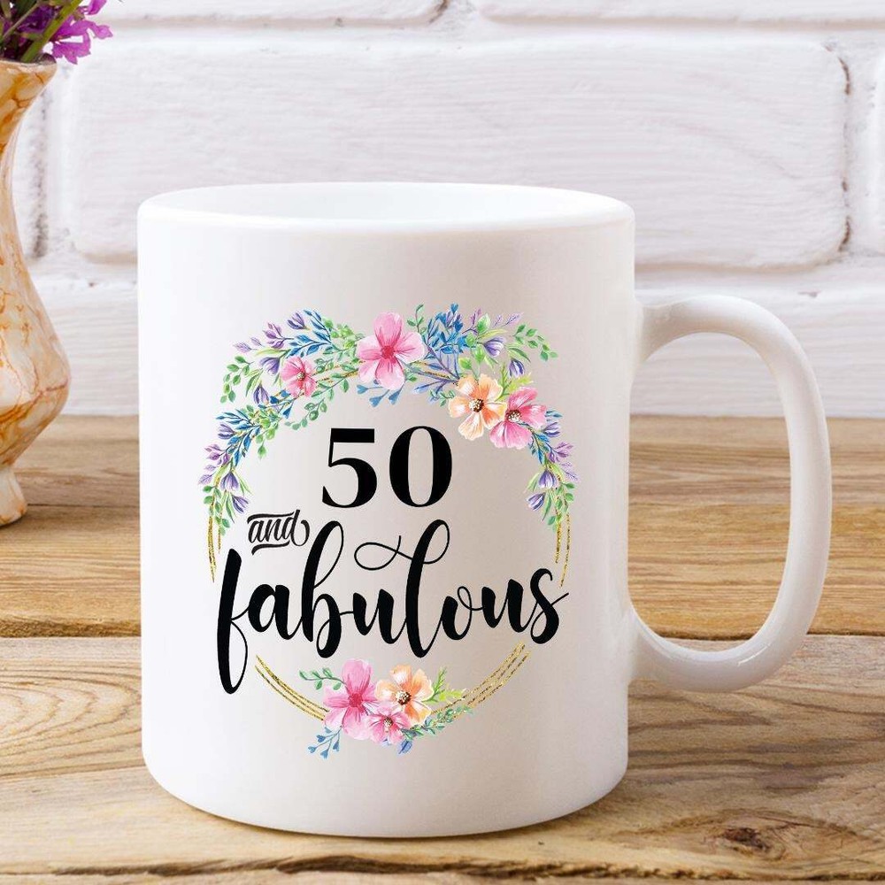 Fifty And Fabulous Custom Coffee Mug Premium Quality Gift Idea