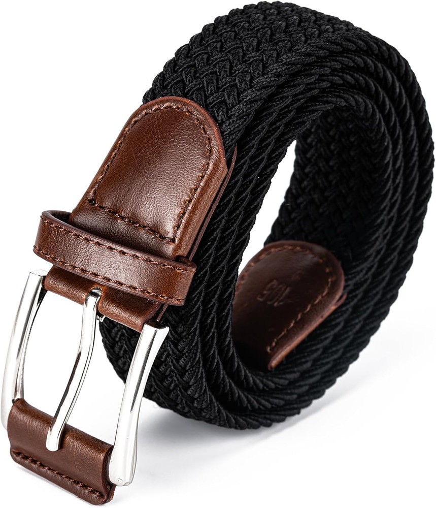 Mens Belt, Canvas Elastic Fabric Woven Stretch 32