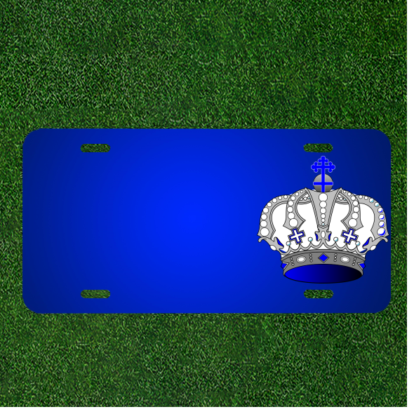 Custom Personalized License Plate with Crown Names for King Royal Prince