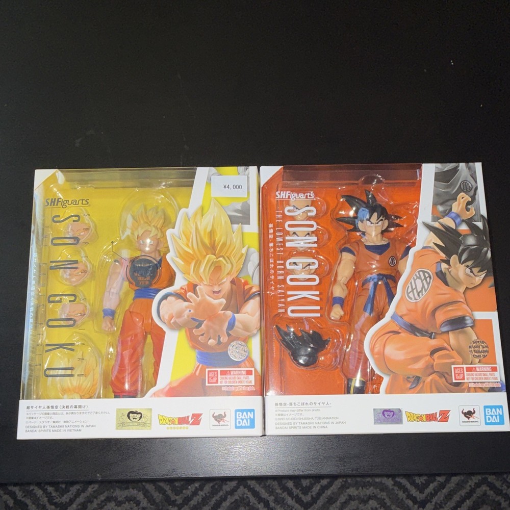 S.H.Figuarts Dragon Ball Z Son Goku & Super Saiyan GB Figure Lot (2) Boxed