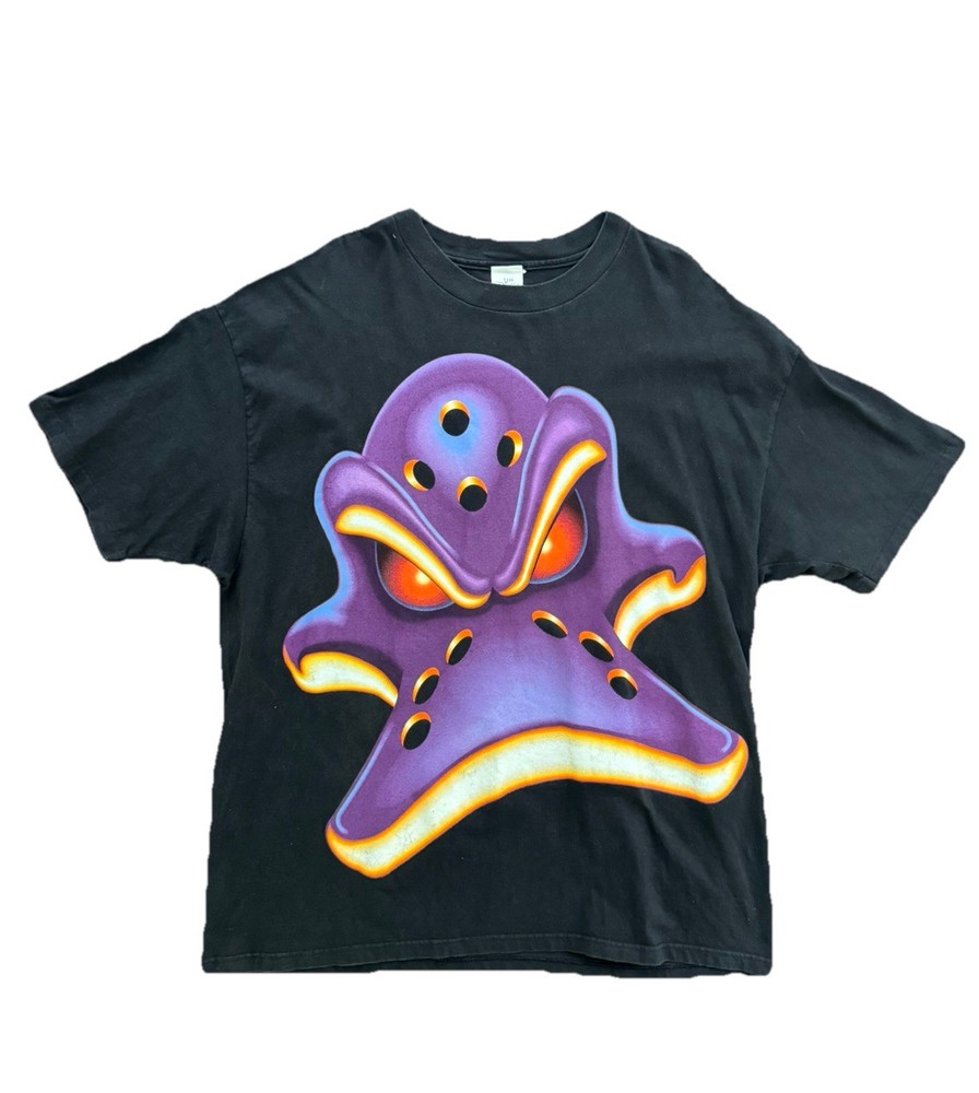 Vintage Mighty Ducks Shirt Sz 2XL Black Animated Cartoon Promo Big Face 90s USA