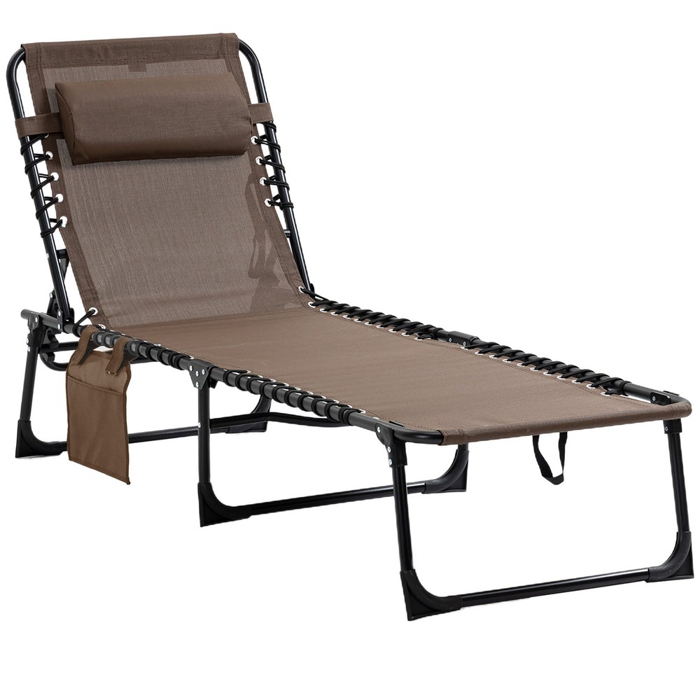 Outsunny Foldable Reclining Chaise Lounge for Outdoor Comfort
