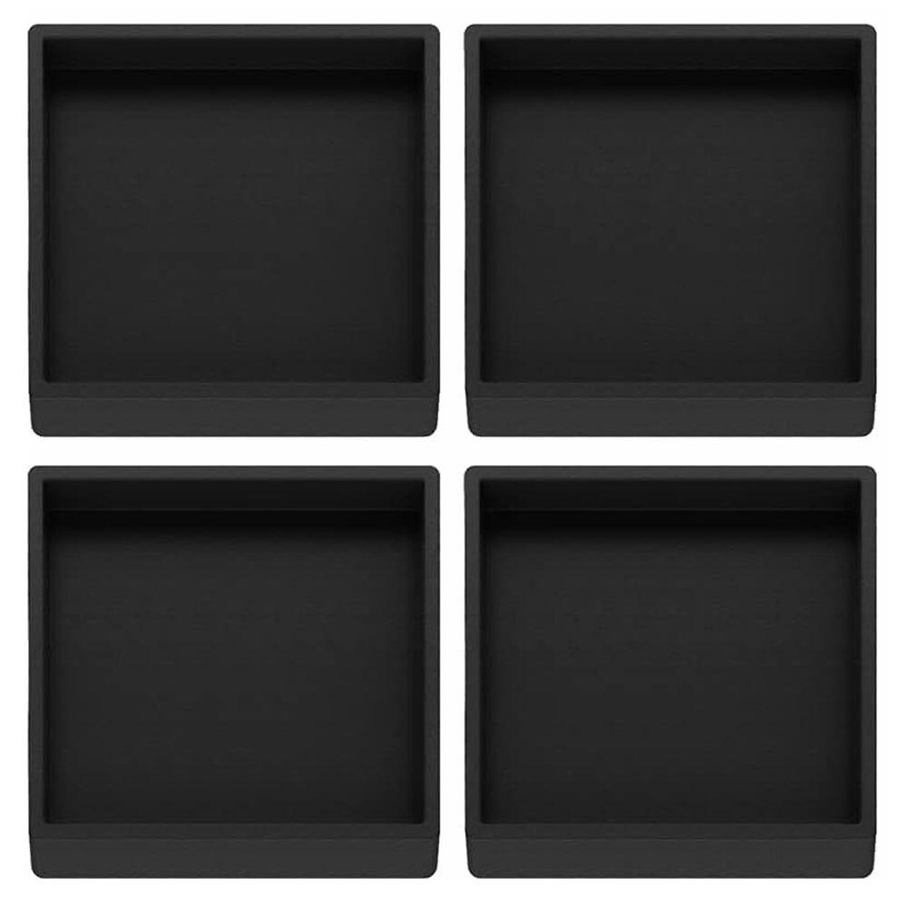 4x Furniture Coasters Caster Cups Rubber 3.5 inch Square Pads Protector C163