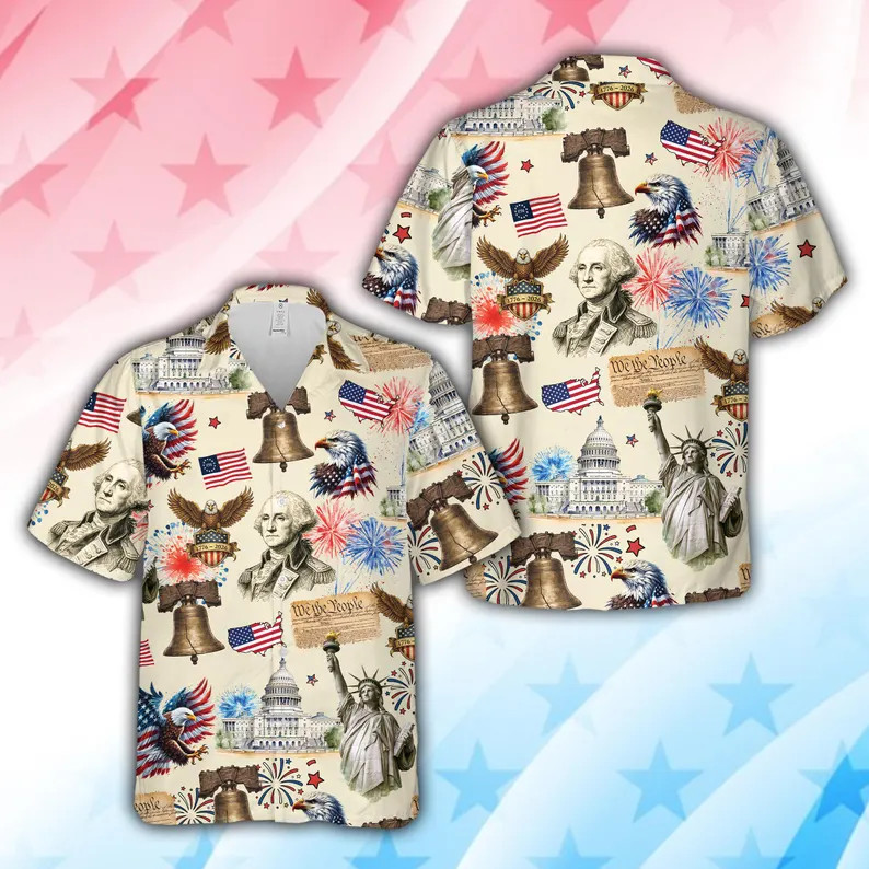 Years Of Freedom America Hawaii Shirt Patriotic USA Flag Aloha