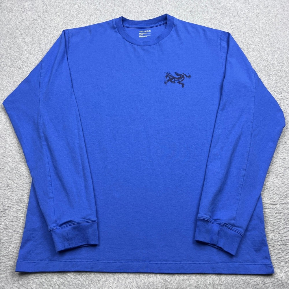 Arc'teryx Kragg SL Cotton Bird Tile LS Shirt Mens Medium Blue Long Sleeve Tee