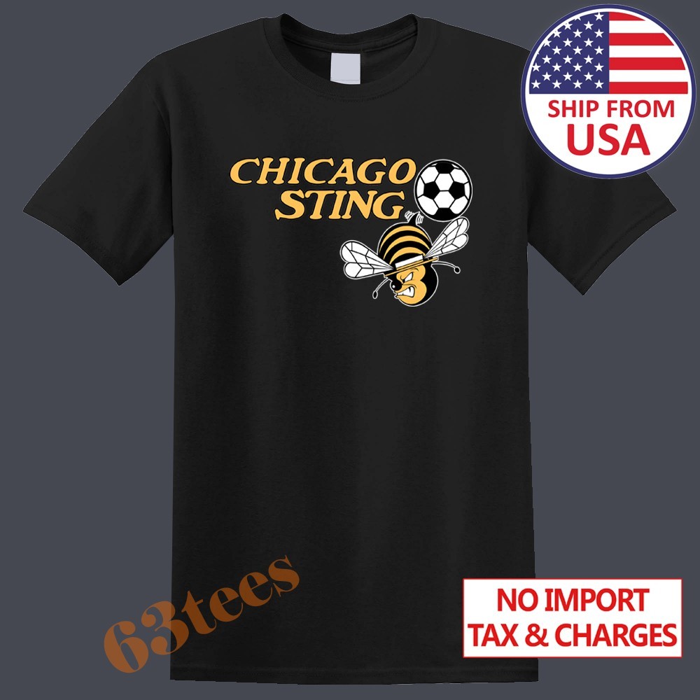 Chicago Sting Soccer League Men's Black Size S to 5XL