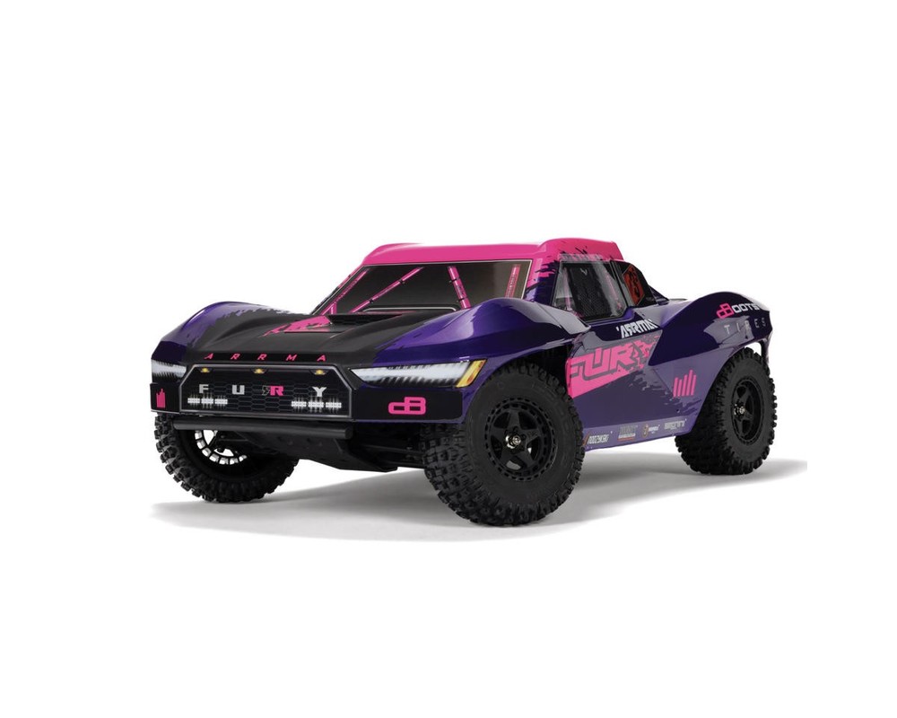 Arrma Fury 223S BLX 1/10 Brushless RTR 2WD Short Course Truck (Purple)w/SLT2 2.4GHz Radio & DSC