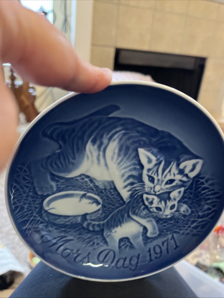 VTG 1971 Cat Bing & Grondahl B&G Copenhagen Denmark Mother's Day Mors Dag Plate
