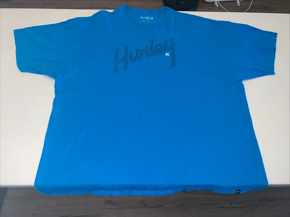 Hurley Men's Blue Short Sleeve Logo T-Shirt Size 3XL