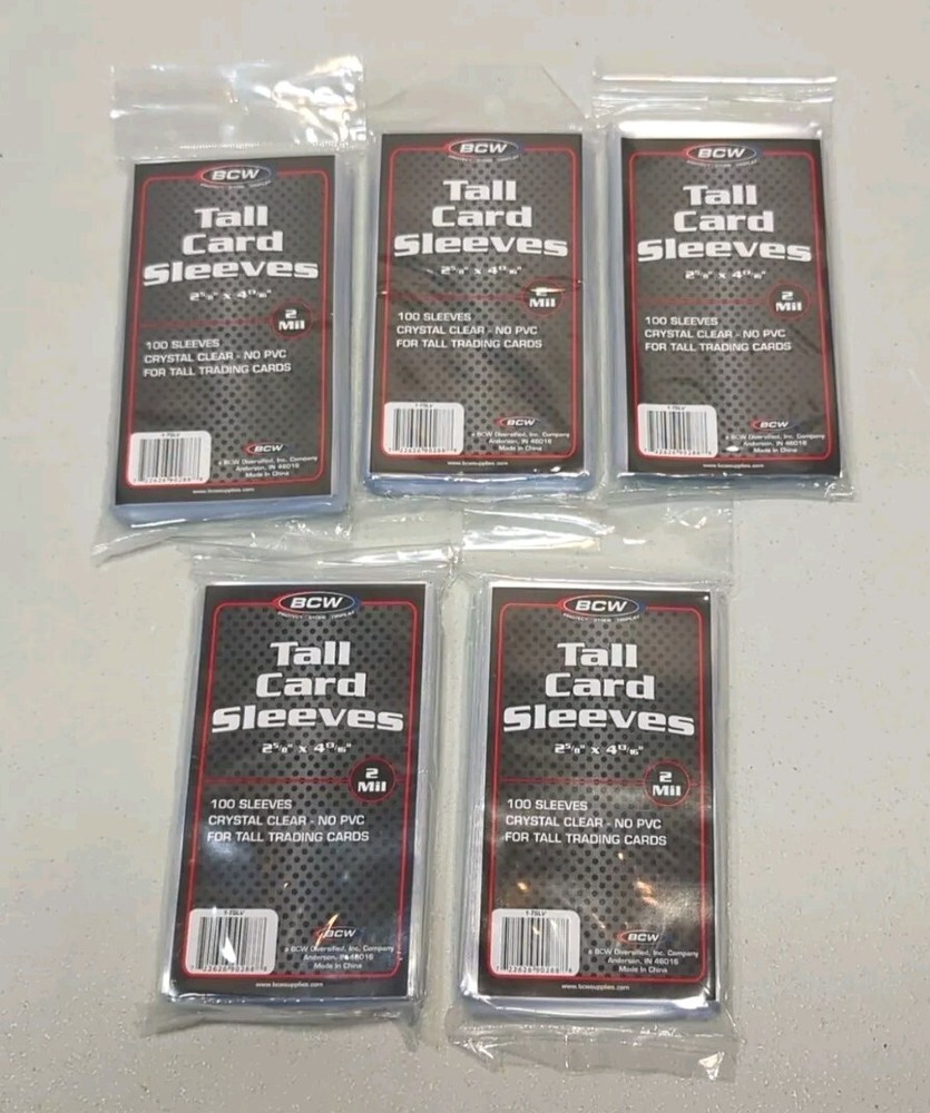 500 BCW TALL SOFT CARD Sleeves NEW Basketball Card Sports Widevision Gameday 3x5