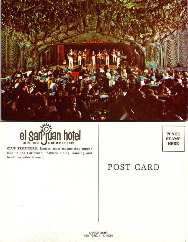 Puerto Rico El San Juan Hotel Club Tropicoro Postcard