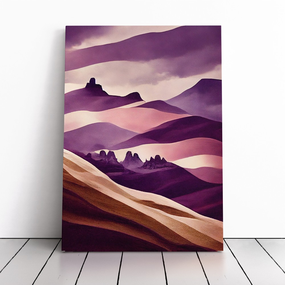 Surreal Mountain Landscape No.4 Canvas Wall Art Print Framed Picture Home Decor