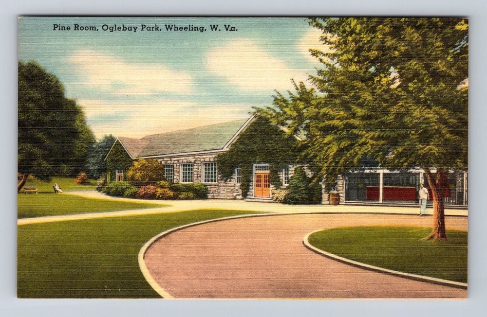 Wheeling WV-West Virginia, Pine Room, Oglebay Park, Antique, Vintage Postcard