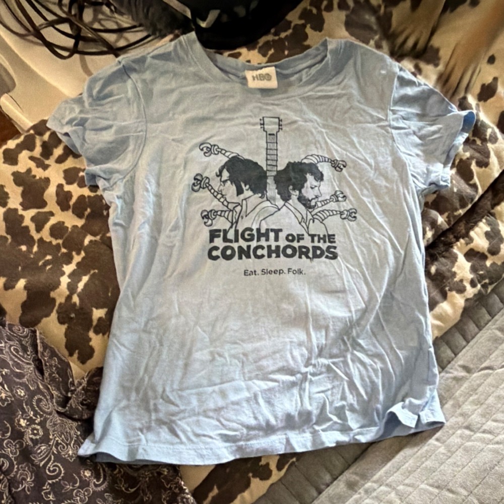HBO Flight of the Conchords Men's Blue Graphic T-Shirt S Cotton Crew Neck