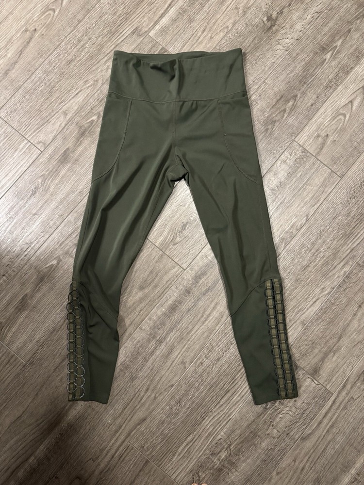 Joy Lab womens leggings high waist dark green full length side pocket Medium