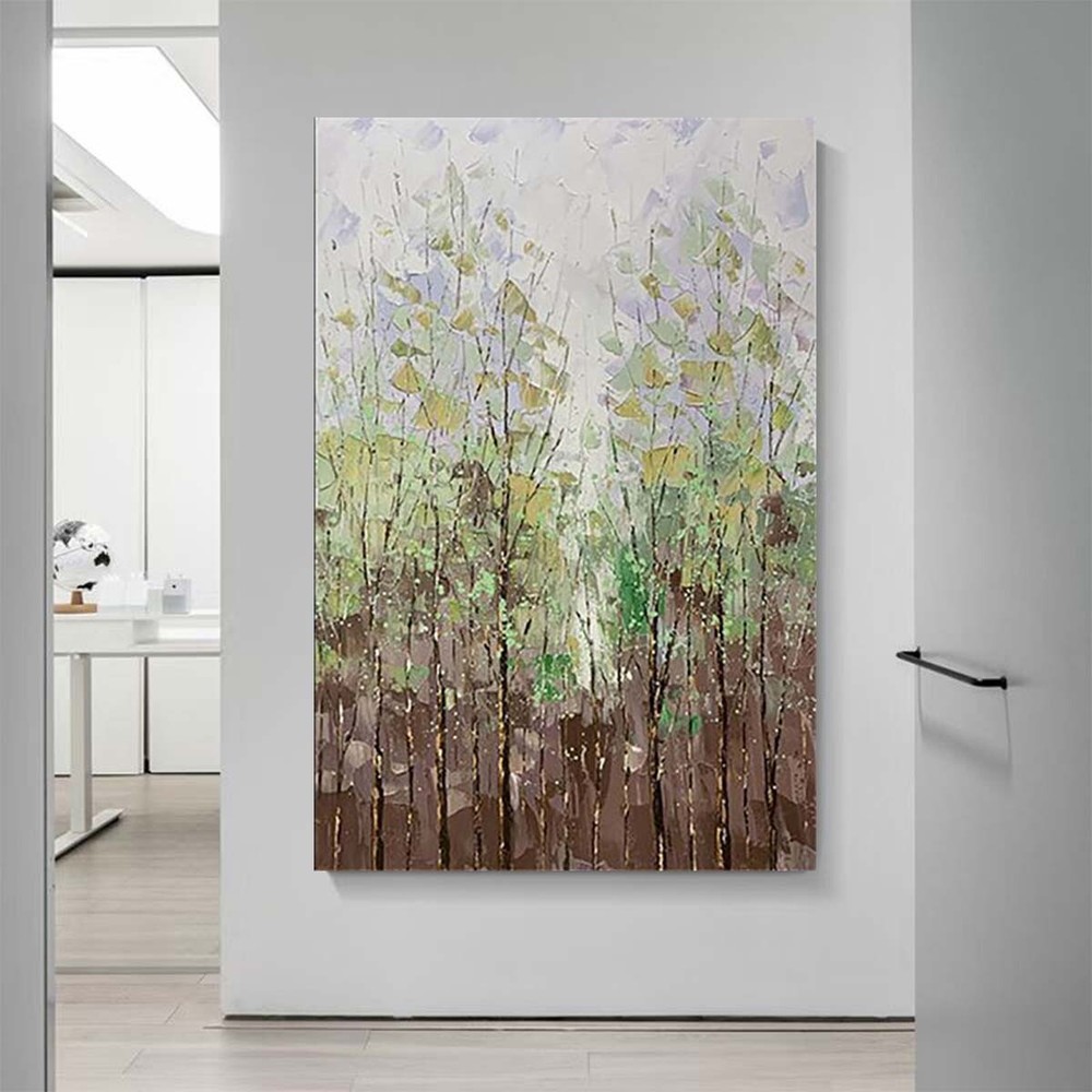 Custom Handmade Oil Painting Abstract Fresh Grove 3D Knife Painting Wall Art