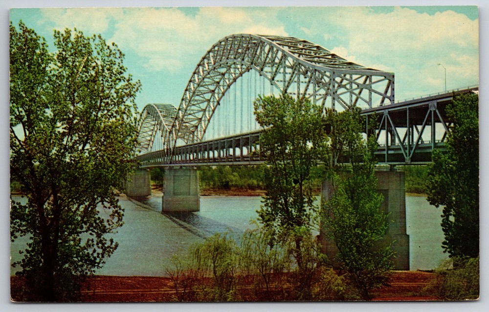 Sherman Minton Bridge @ Ohio River Louisville KY~Vintage Postcard
