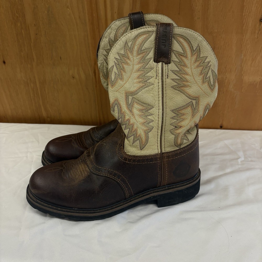 Justin Mens 10EE Superintendent WK4660 Leather Western Work Boots Hard Toe