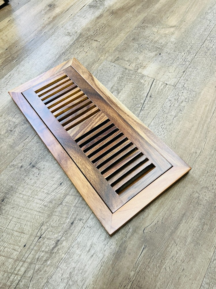 Acacia Wood Flush Mount Floor Vent Register 1/2x4x12 Inches-image