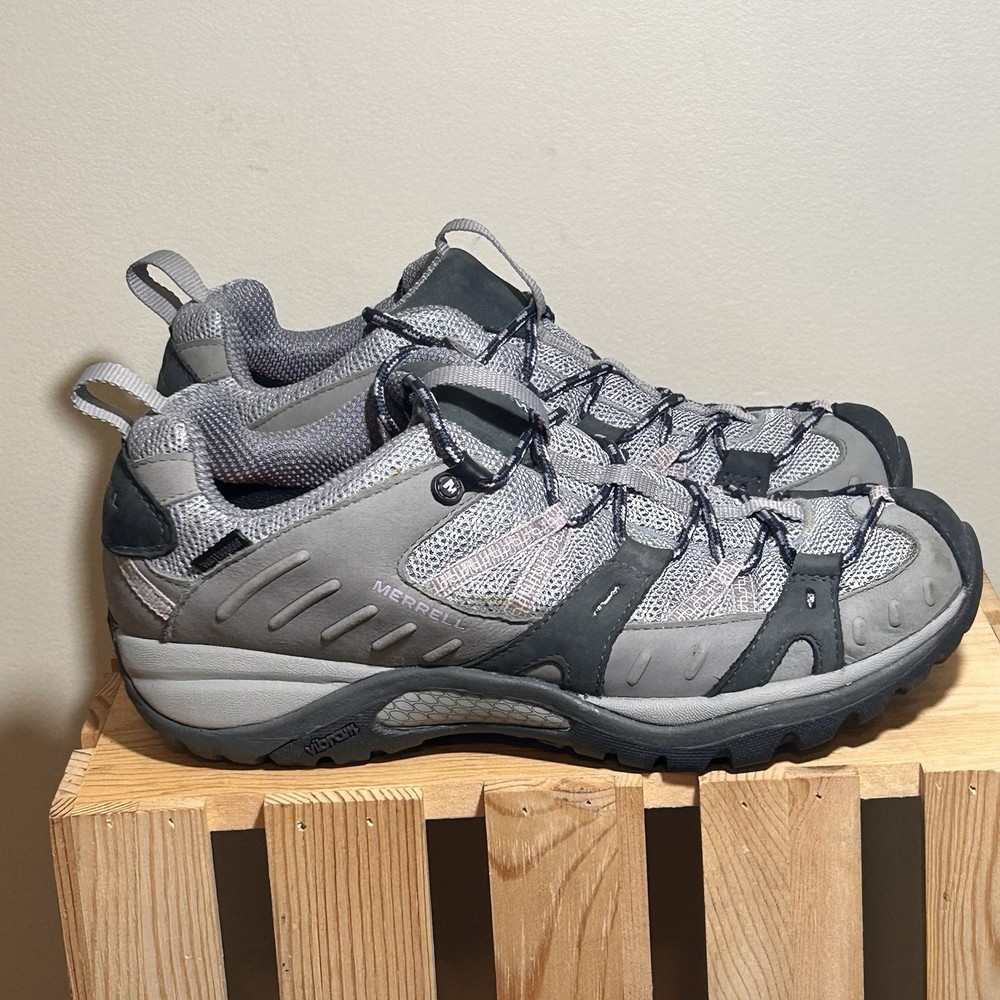 Women's Merrell Hiking Shoes Size 10 Gray Vibram Ortholite Comfort