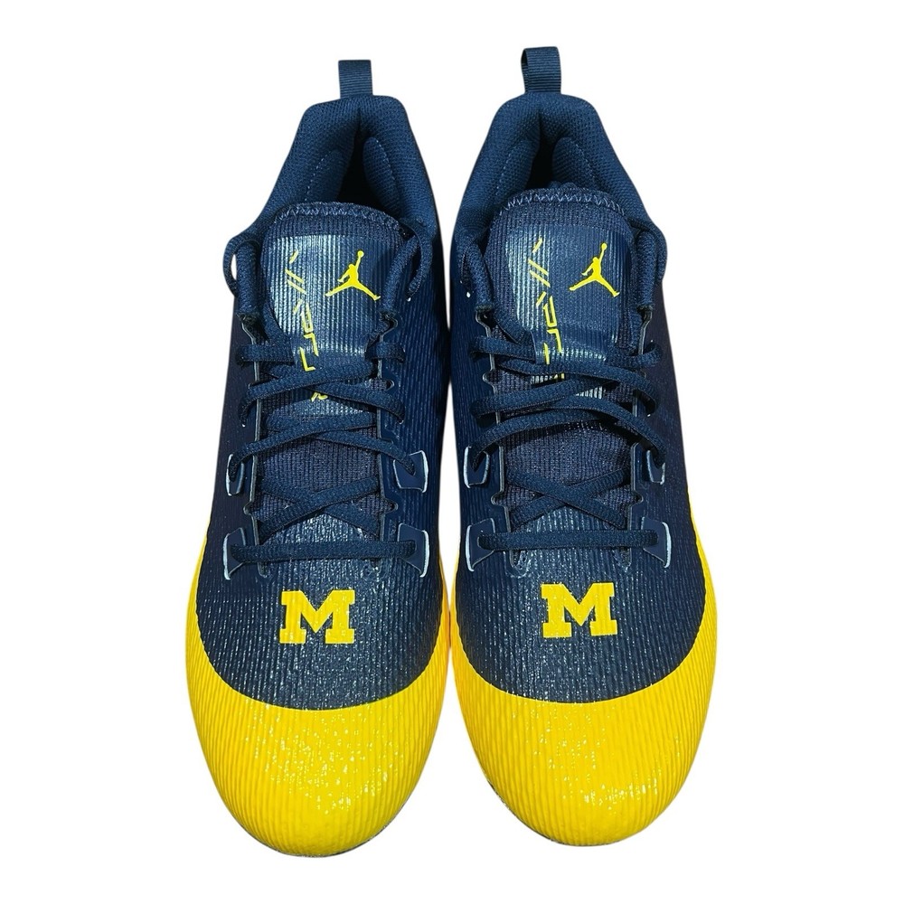 Size 12.5 Air Jordan Vapor Edge Speed 2 Michigan Wolverines Football Cleats FJ5724-407