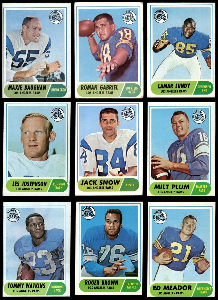 1968 Topps Los Angeles Rams Team Set 3 - VG 7290069