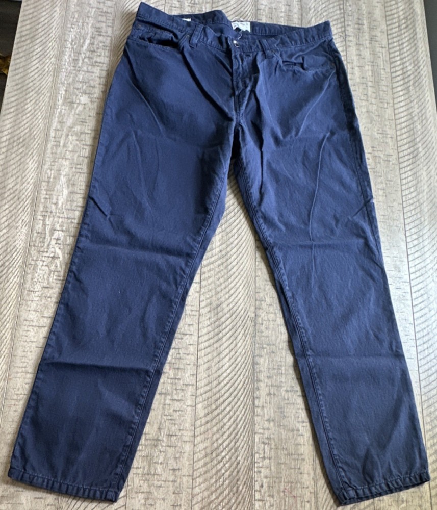 Todd Snyder Men's Blue Slim Fit Cotton Linen Pants Button Zip Straight Leg 34