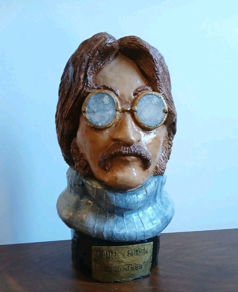 Vintage John Lennon Pottery Bust Large Solid Ceramic Sculpture