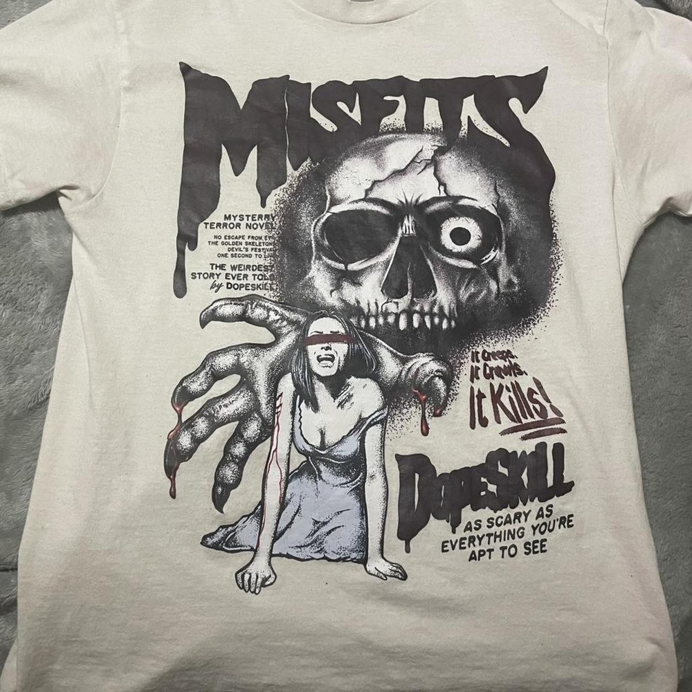 90s Misfits Band Dopeskill Basic Style Black T shirt Remake tee NH27008