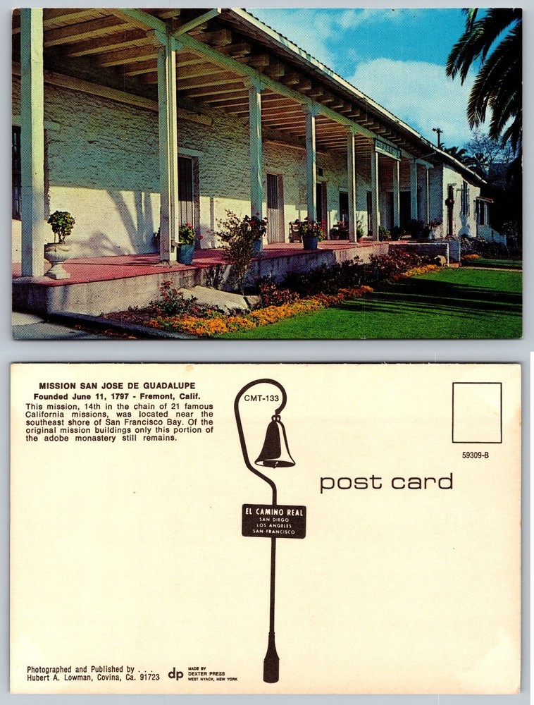 Mission San Jose de Guadalupe Fremont California Vintage Postcard El Camino Real