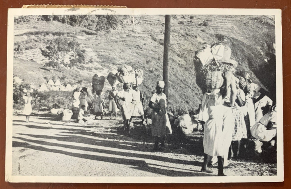 Peasants Carrying Vegetables to Market Port-au-Prince Haiti Postcard