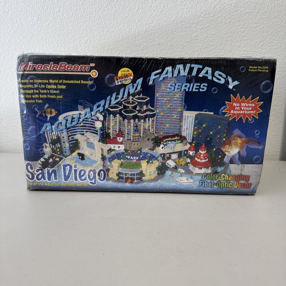 Fish Aquarium San Diego City Skyline MiracleBeam Color Changing Lights Decor