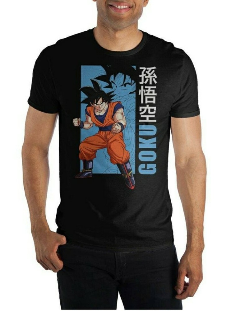 Dragon Ball Z Tshirt Men Short Sleeve Crew Neck Size M Black Goku Graphic Print