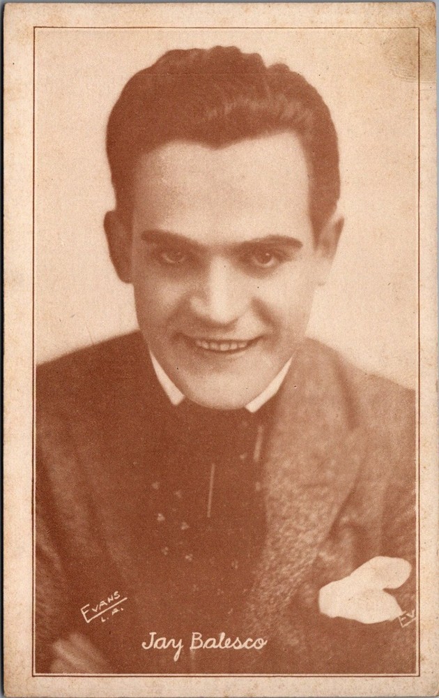 Jay Balesco Vaudeville Actor RPPC Postcard Evans L.A. Studio Portrait