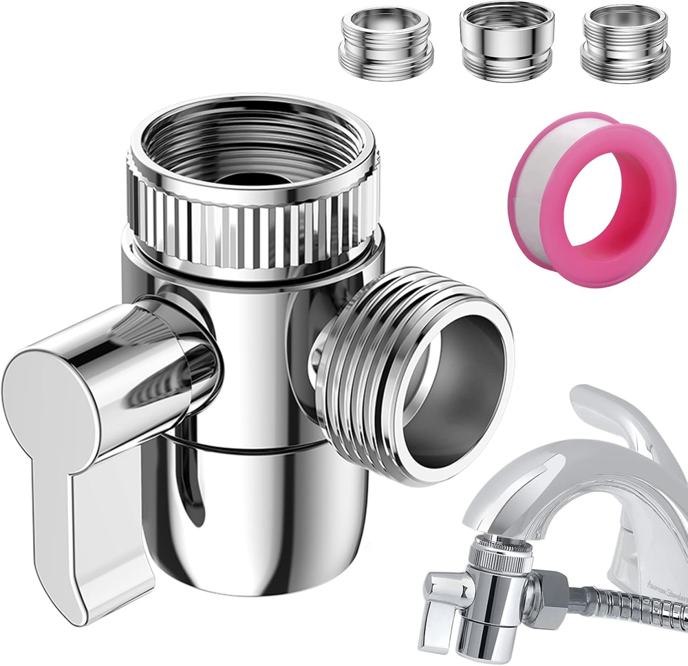 Faucet Diverter Valve with Aerator, 3-Way Diverter Valve for Hand Held Shower, S