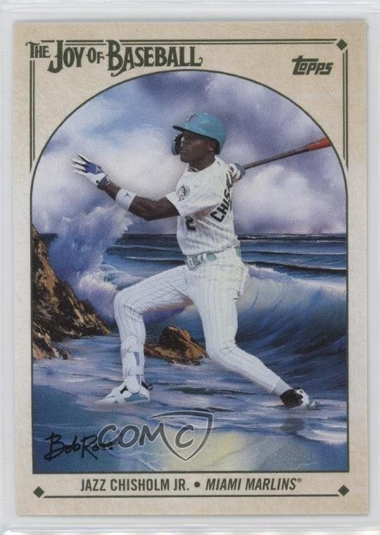 2023 Topps X Bob Ross The Joy of Baseball Jazz Chisholm Jr #36 17hoFulfilled by COMC - World’s largest consignment service